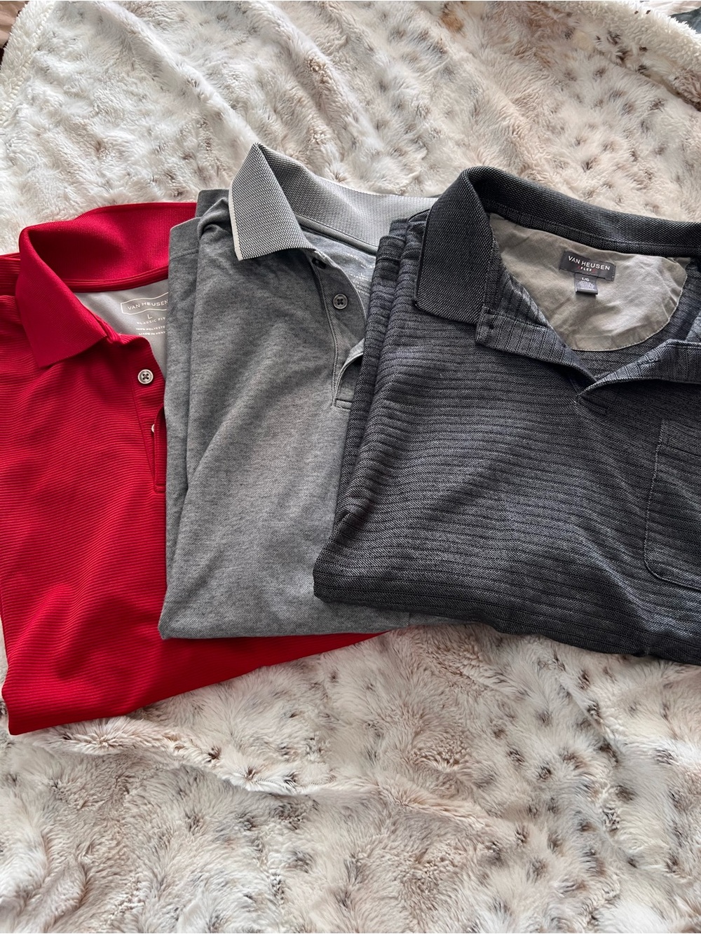 Van Heusen Men's Polo Pack - Red, Gray, Charcoal